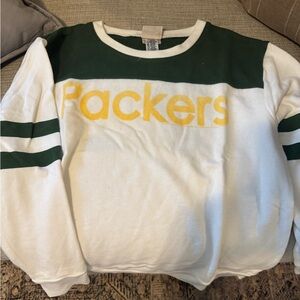 Junk Food Clothing Green, White & Yellow Packers Crewneck Sweater